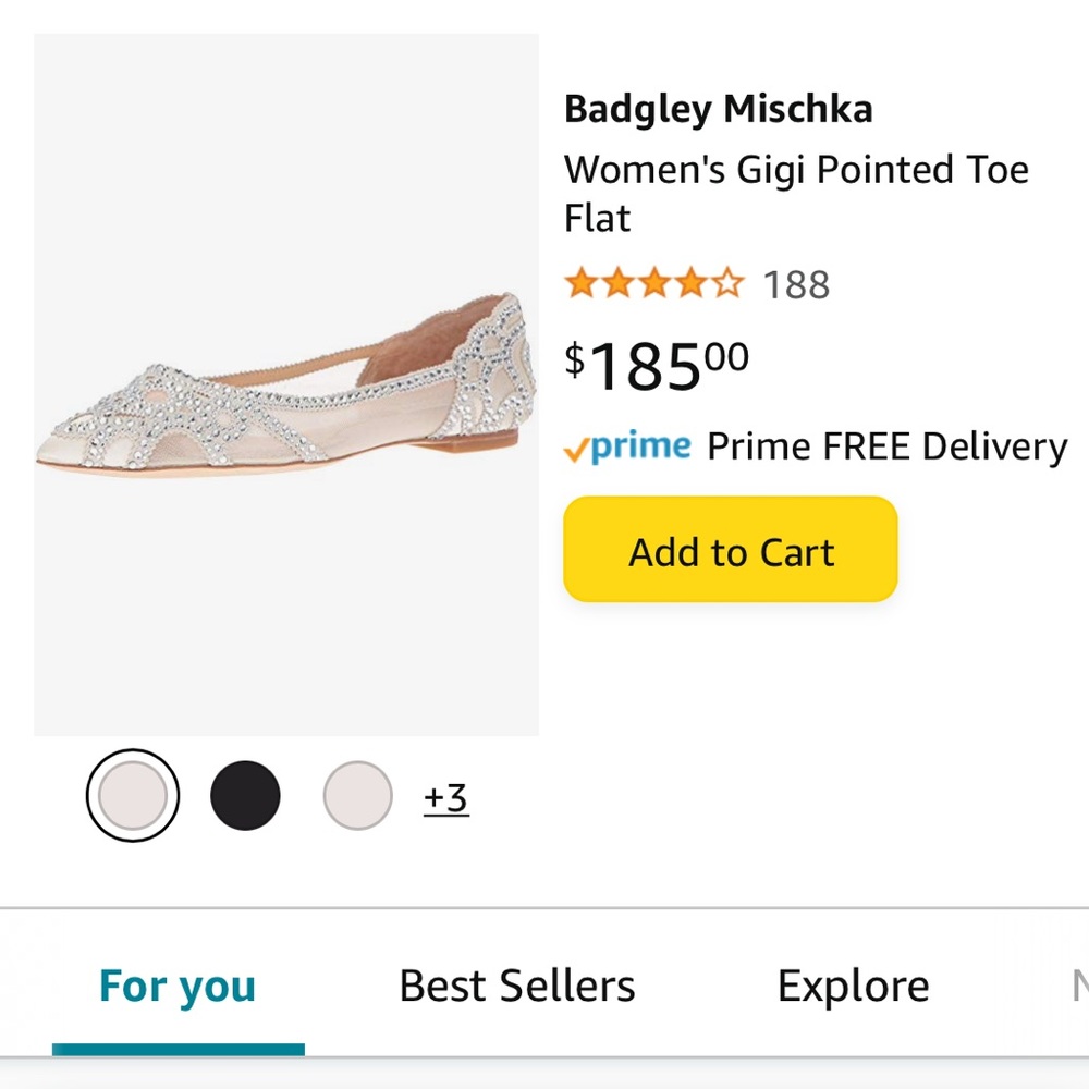 Badgley Mischka womens Gigi Ballet Flat, Ivory, 9.5 US